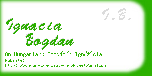 ignacia bogdan business card